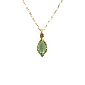Green Garnet Teardrop Pendant