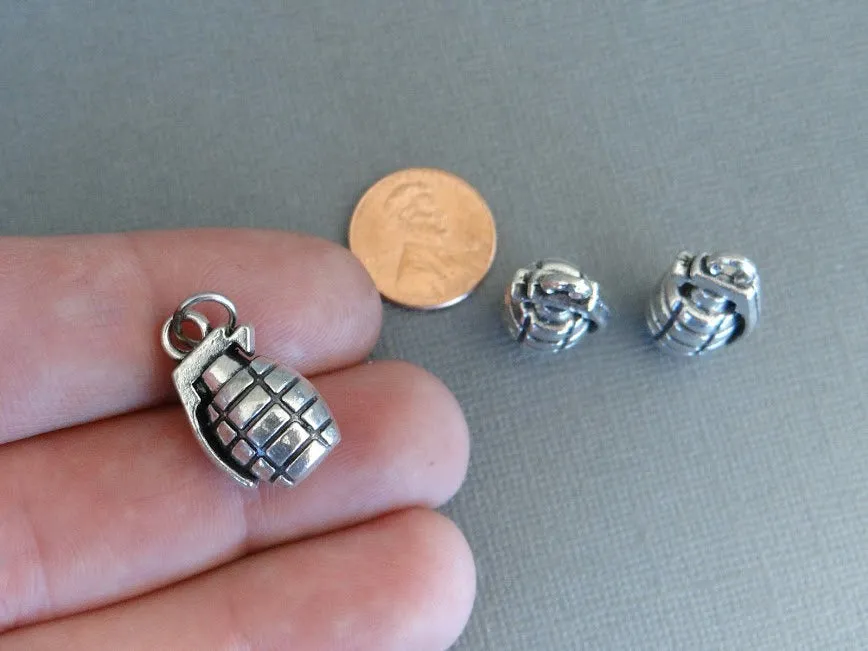 Grenade charm, grenade, grenades, alloy grenade charm, wholesale charm, alloy charm