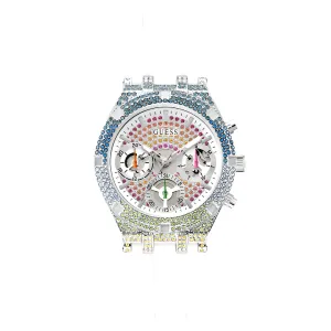 Guess Heiress White Silicone Strap White Dial Chronograph Quartz Watch for Ladies - GW0407L4