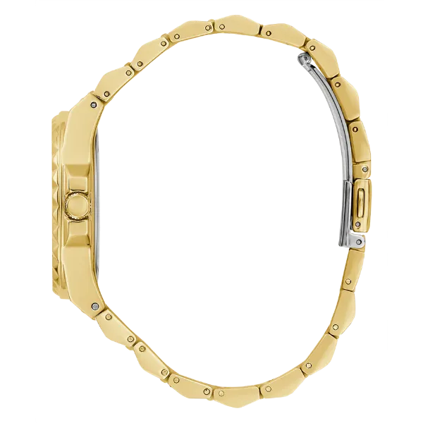Guess Rebellious Gold Stainless Steel Gold Dial Quartz Watch for Ladies - GW0601L1