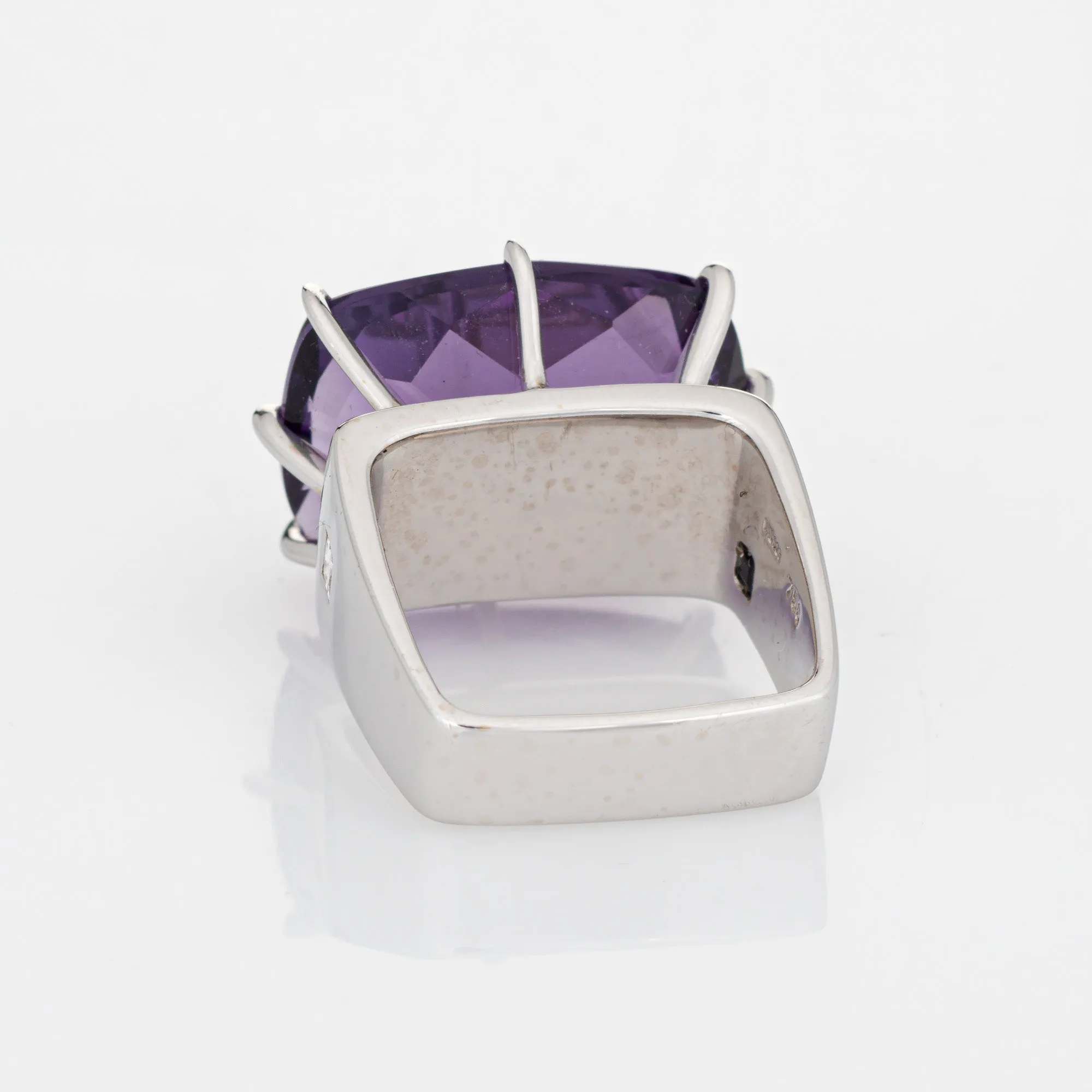 H Stern 10ct Amethyst Ring Sunrise Diamond Square Sz 5 Estate Fine Jewelry