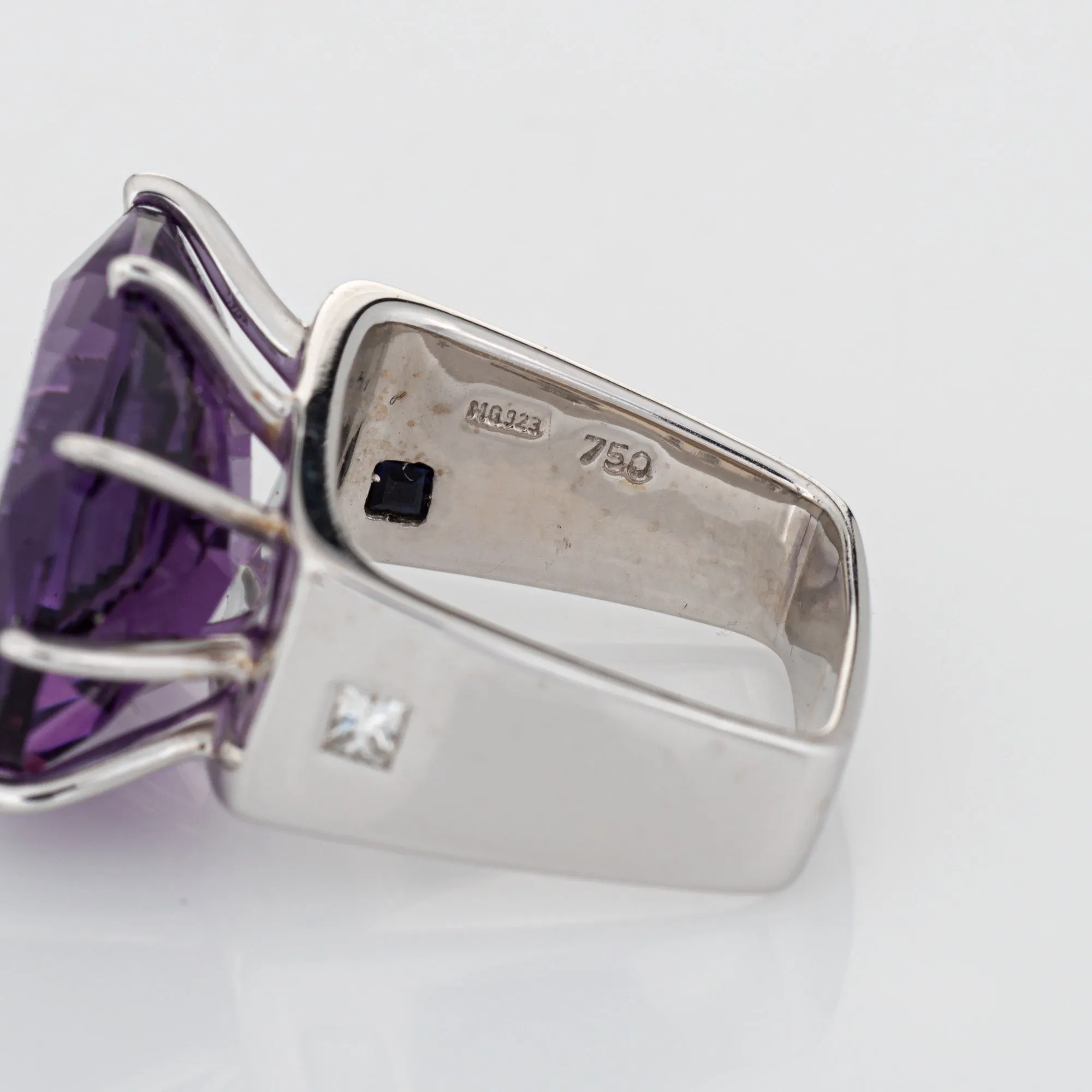 H Stern 10ct Amethyst Ring Sunrise Diamond Square Sz 5 Estate Fine Jewelry