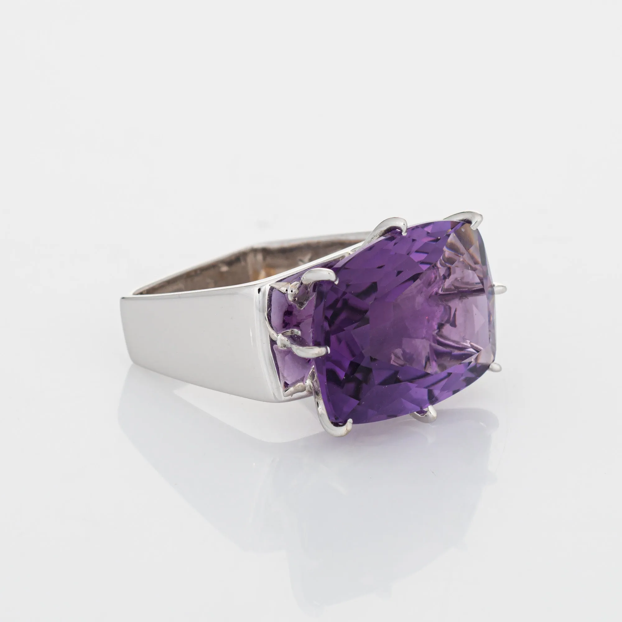 H Stern 10ct Amethyst Ring Sunrise Diamond Square Sz 5 Estate Fine Jewelry