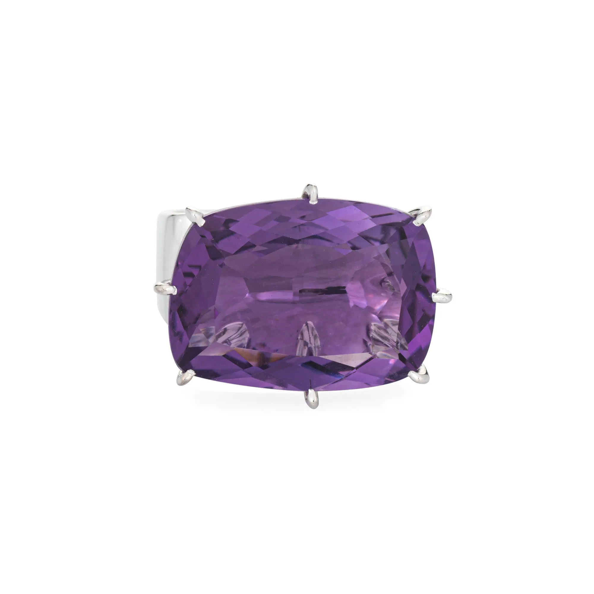 H Stern 10ct Amethyst Ring Sunrise Diamond Square Sz 5 Estate Fine Jewelry