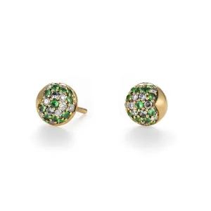 HALF-DOME TSAVORITE PAVÉ STUD EARRINGS