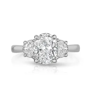 Half Moon Side Stone Ring