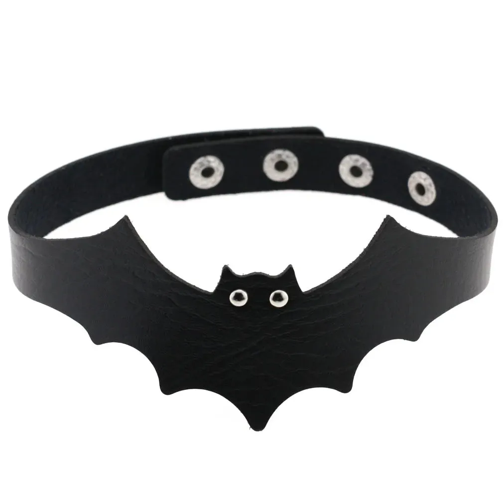 Halloween Emo Cosplay All Black Goth Choker Necklaces For Women Men Punk Spike Rivet Round Heart Bell Belt Necklaces Y2K Jewelry