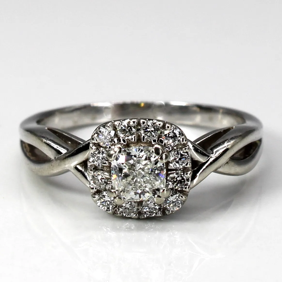 Halo Diamond Engagement Ring | 0.78ctw VS1 I | SZ 8.25 |