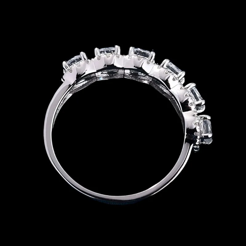 Halo Six Cushion Cut Diamond Wedding Band Ring
