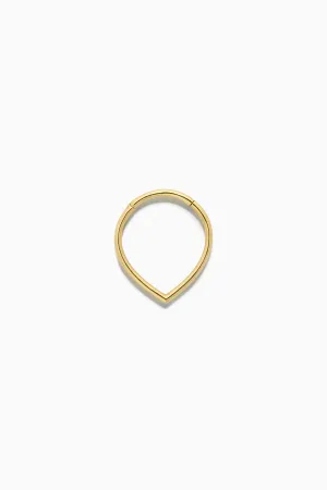 HANNAH MARTIN | 18K YELLOW GOLD TEARDROP HINGED L EARRING
