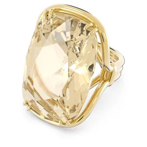 Harmonia cocktail ring Oversized crystal, Gold tone, Gold-tone plated