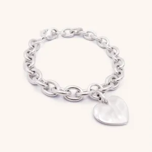 Hayley Heart Chunky Bracelet, Silver