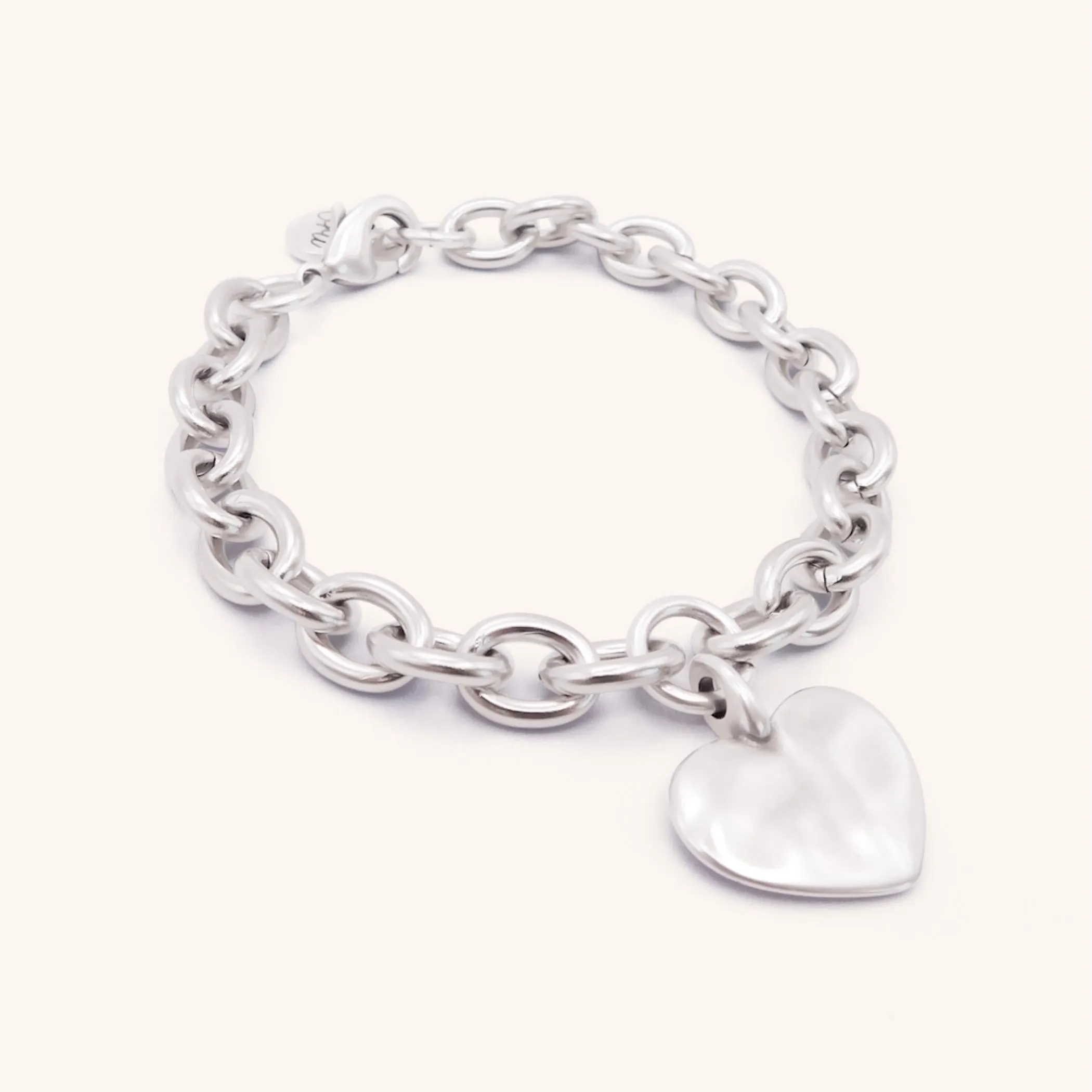 Hayley Heart Chunky Bracelet, Silver