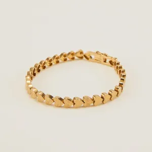 Heart Etched Link Bracelet