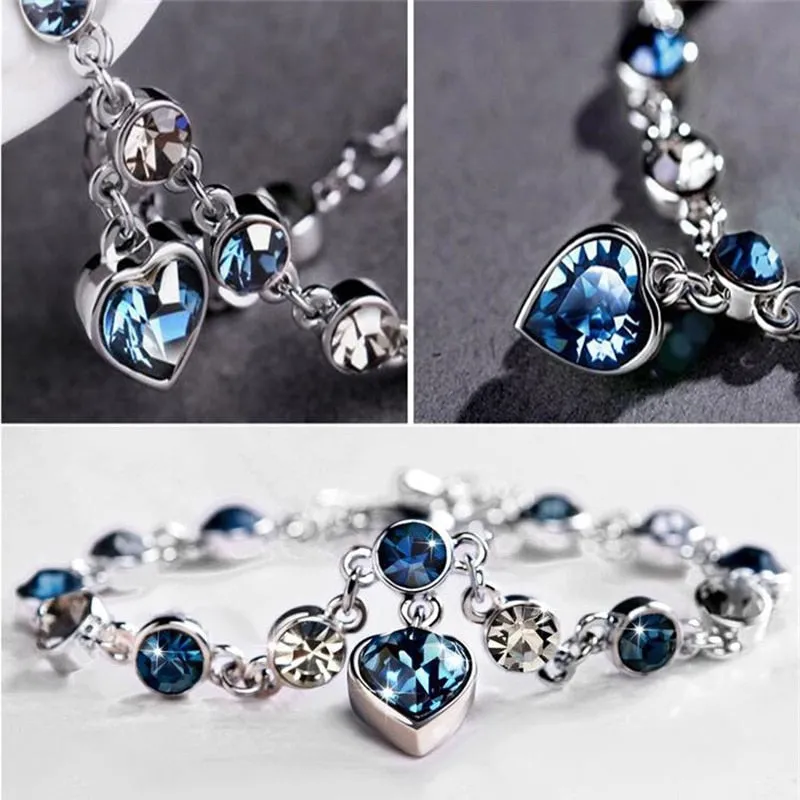 Heart-shaped Crystal Bracelet