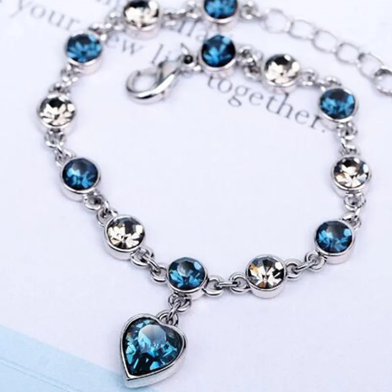 Heart-shaped Crystal Bracelet