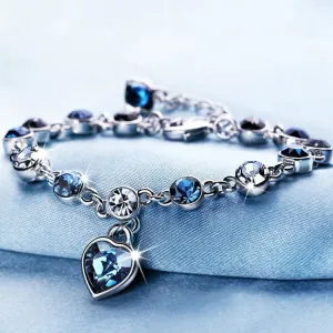 Heart-shaped Crystal Bracelet