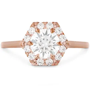 Hearts On Fire Hexagonal Diamond Engagement Ring