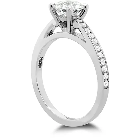 Hearts On Fire Simply Bridal Engagement Ring with Diamond Band
