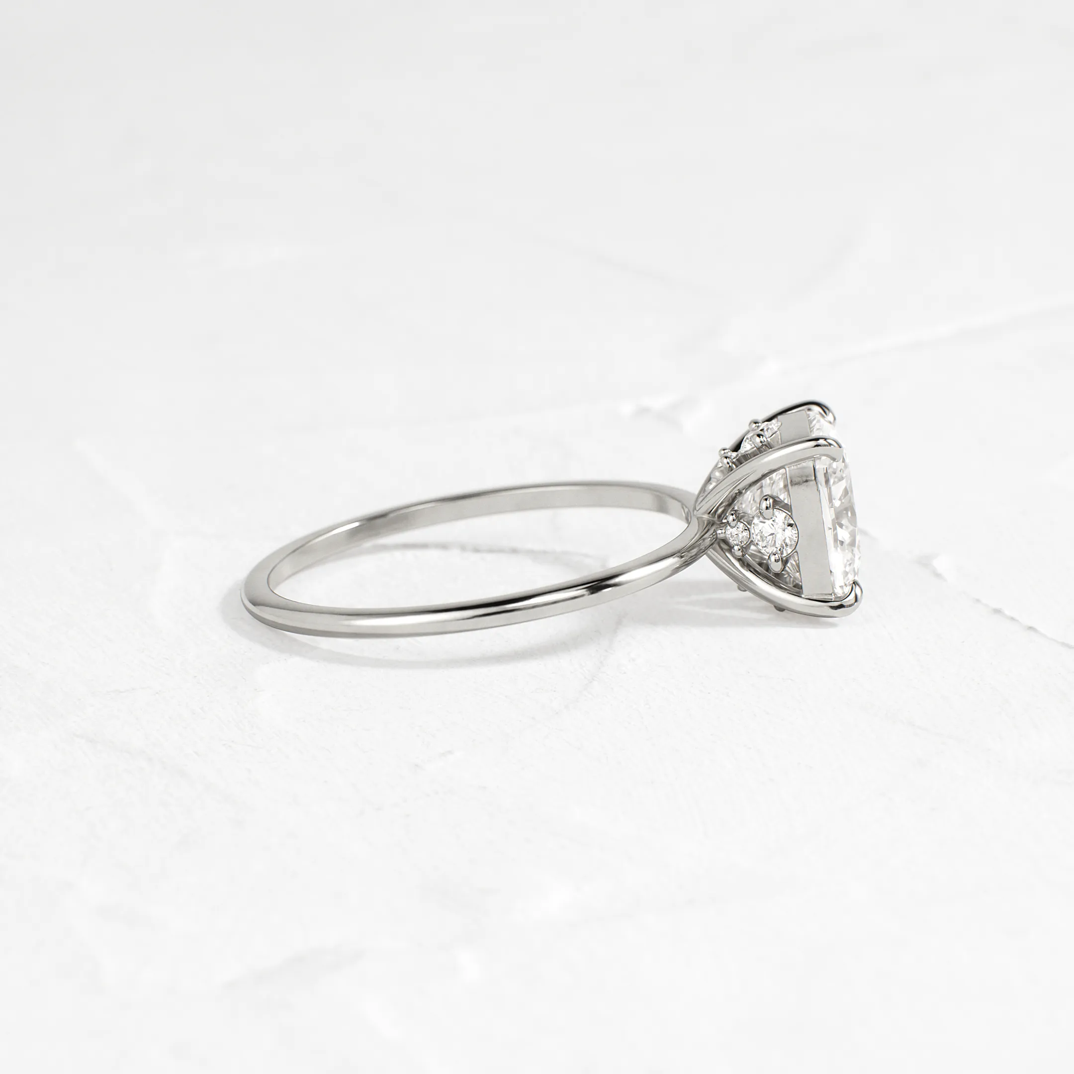 Hemisphere Ring, Cushion Cut