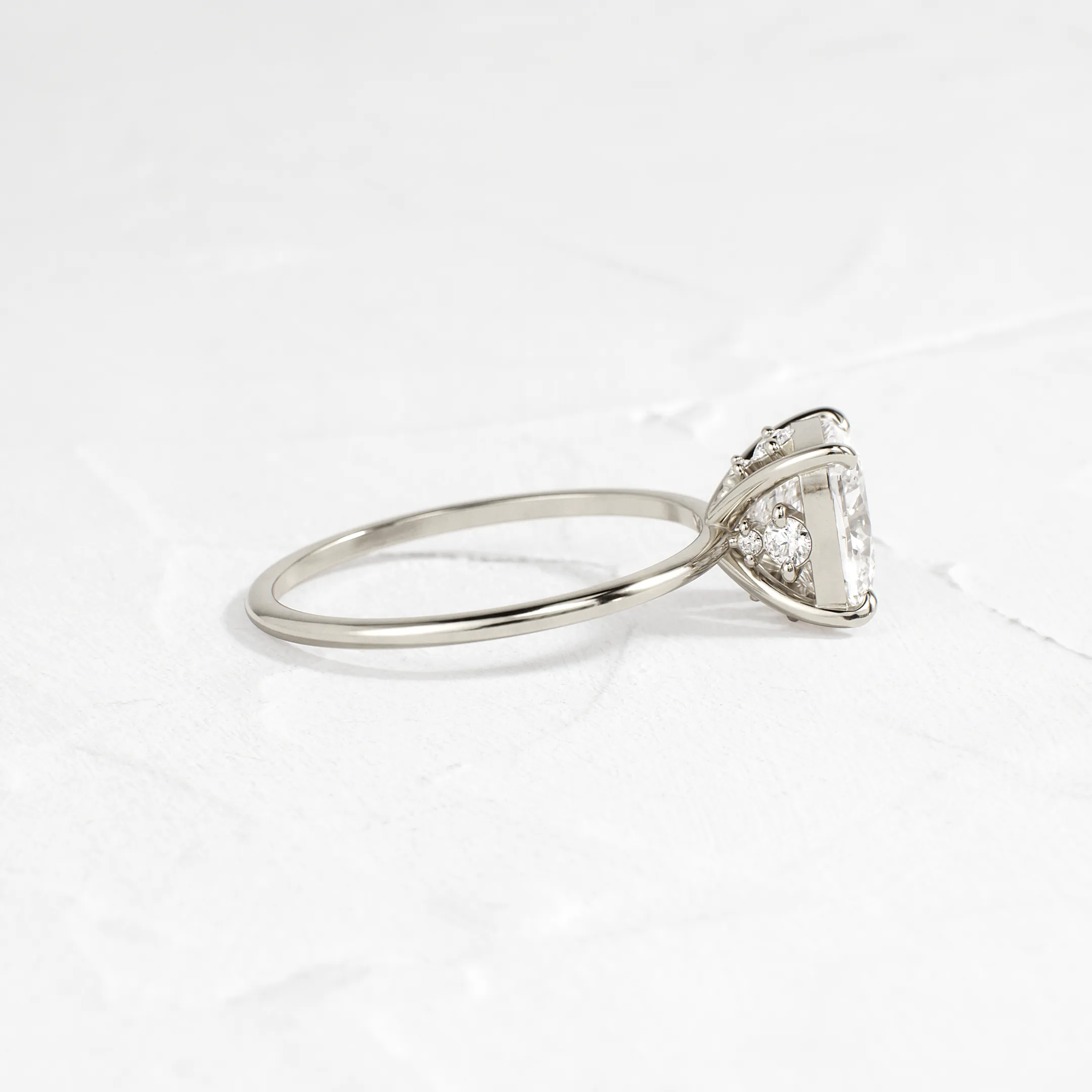 Hemisphere Ring, Cushion Cut