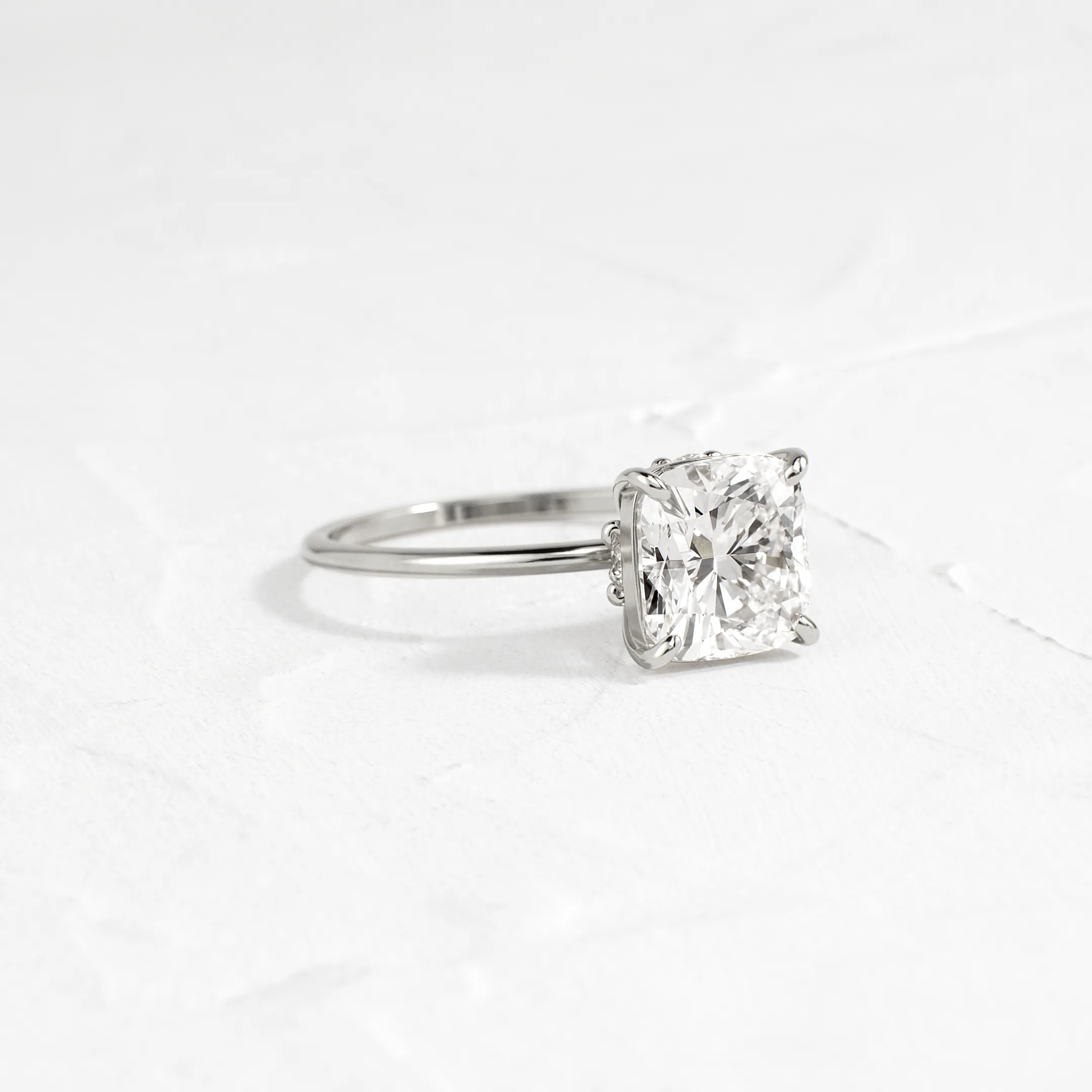 Hemisphere Ring, Cushion Cut