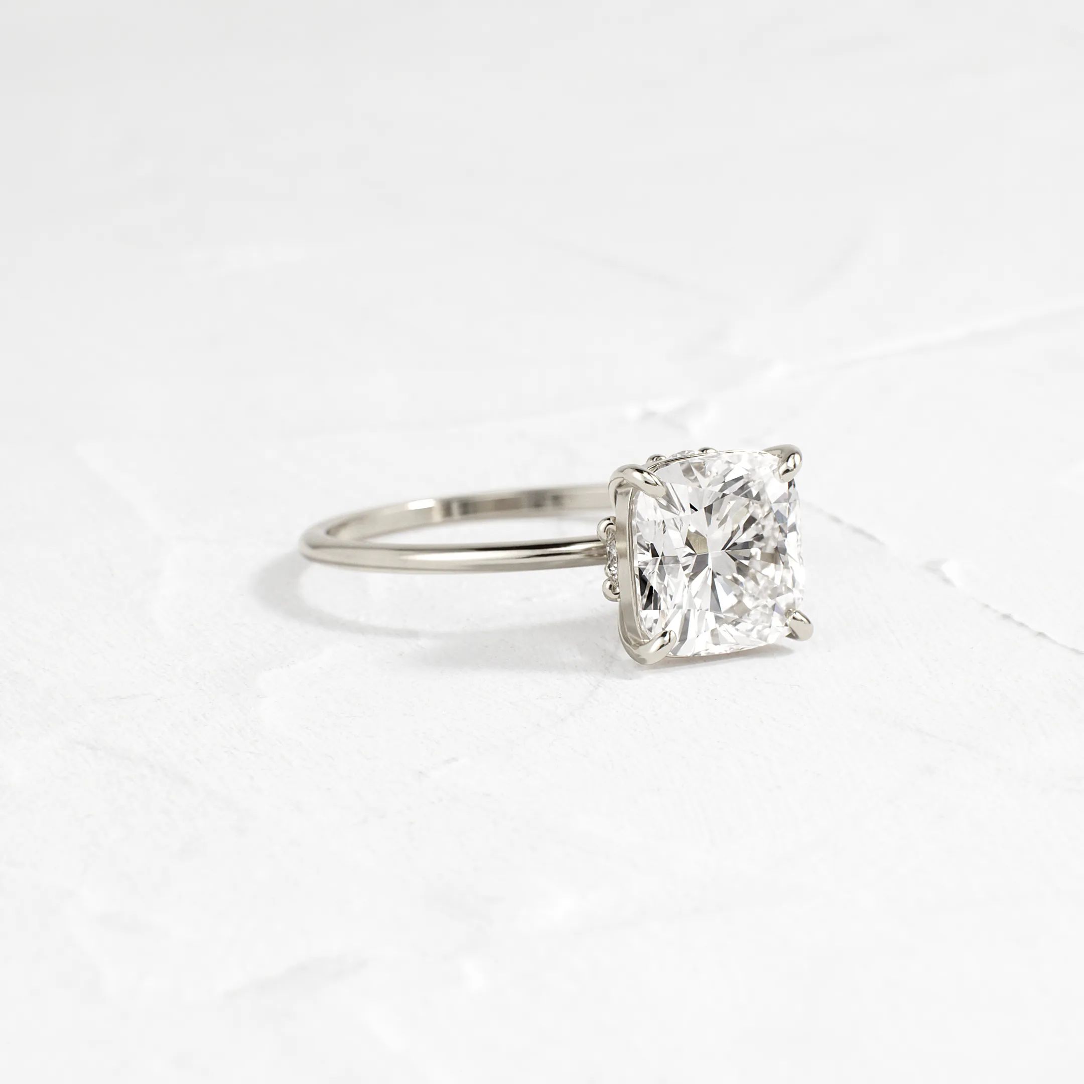 Hemisphere Ring, Cushion Cut