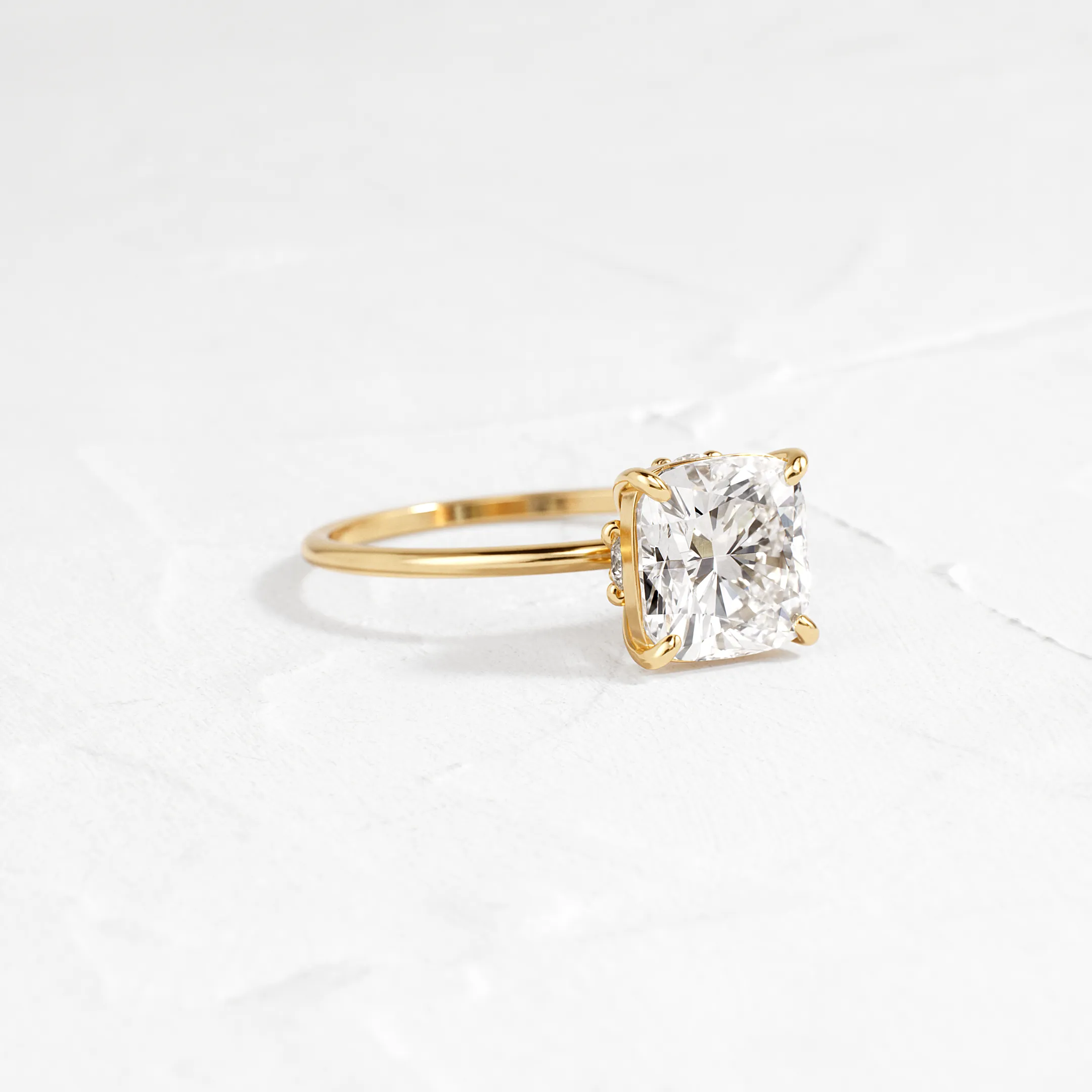 Hemisphere Ring, Cushion Cut