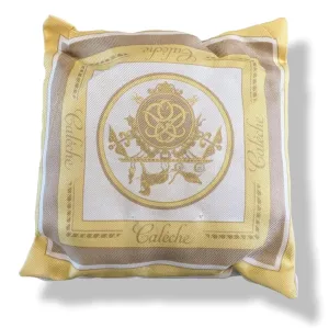 HERMES 1961 CALECHE SOIE DE PARFUM Silk Small Cushion in Yellow in Box!