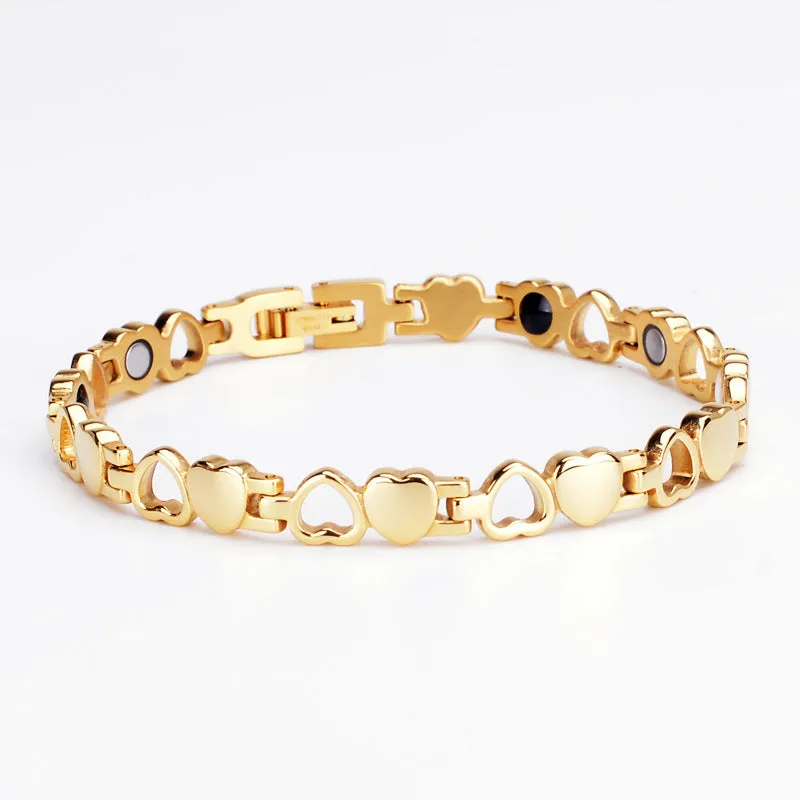 Hollowed Heart Stainless Steel Bracelet