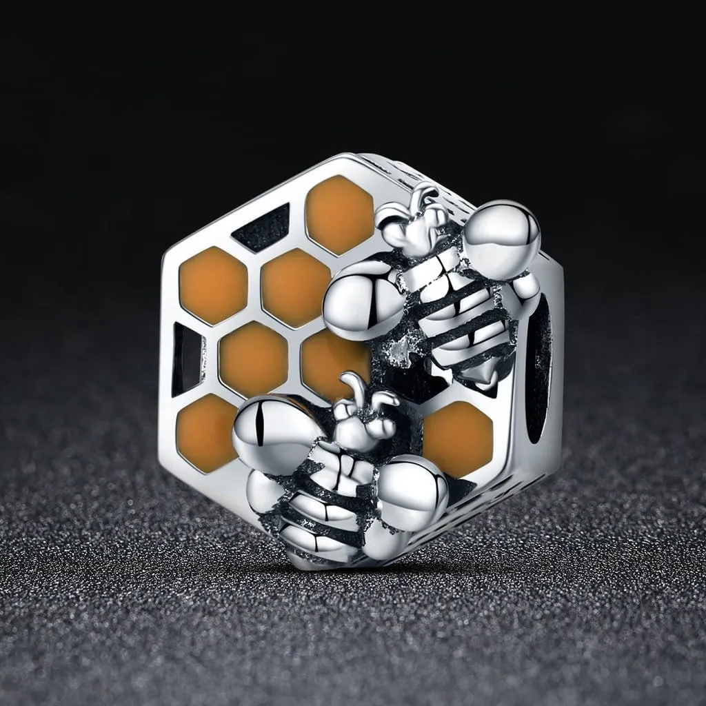 Honeycomb Bee Charm