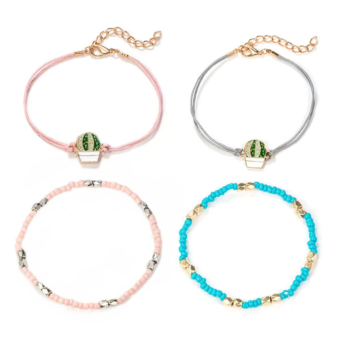 Howlite & Enamel Cactus Bracelet Set