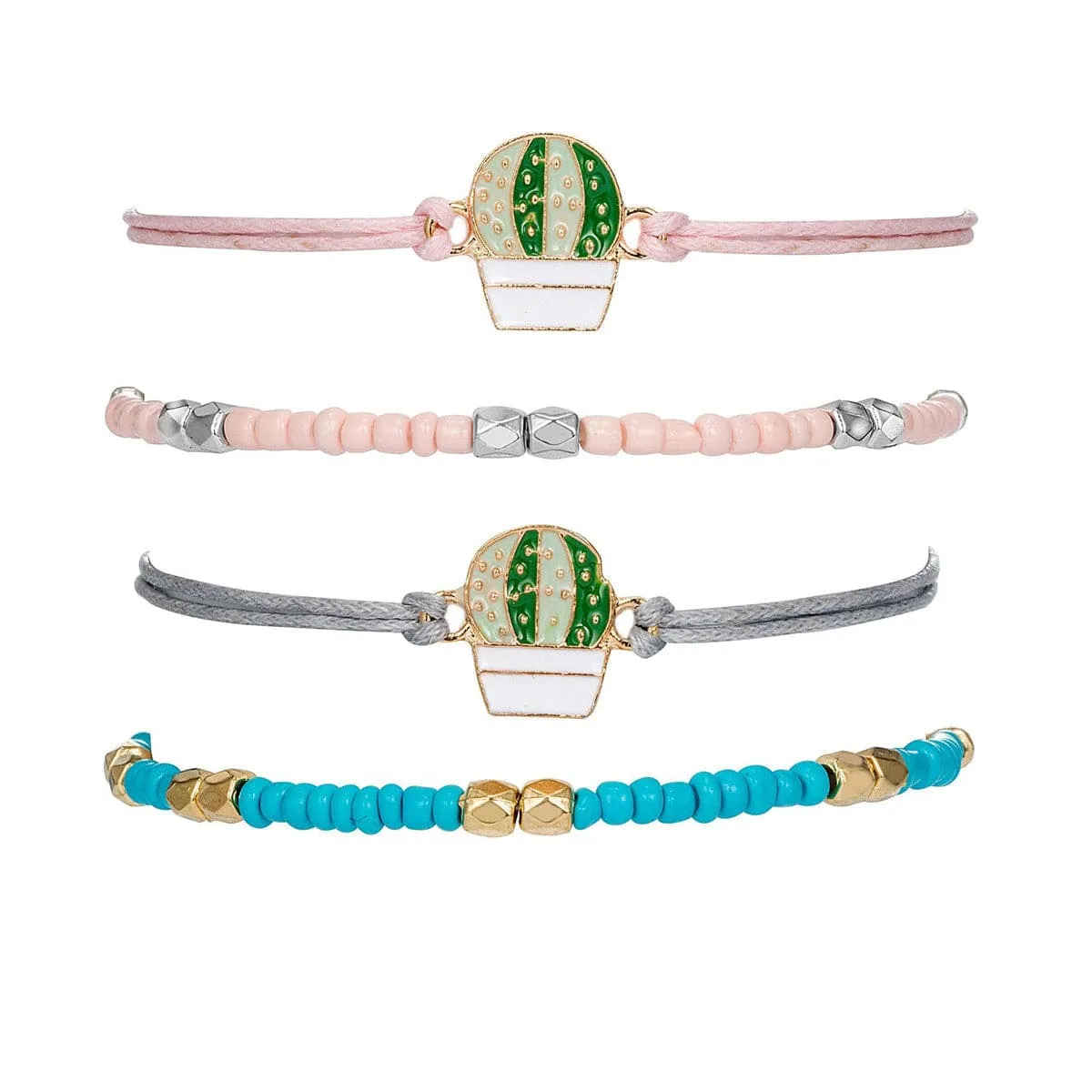 Howlite & Enamel Cactus Bracelet Set