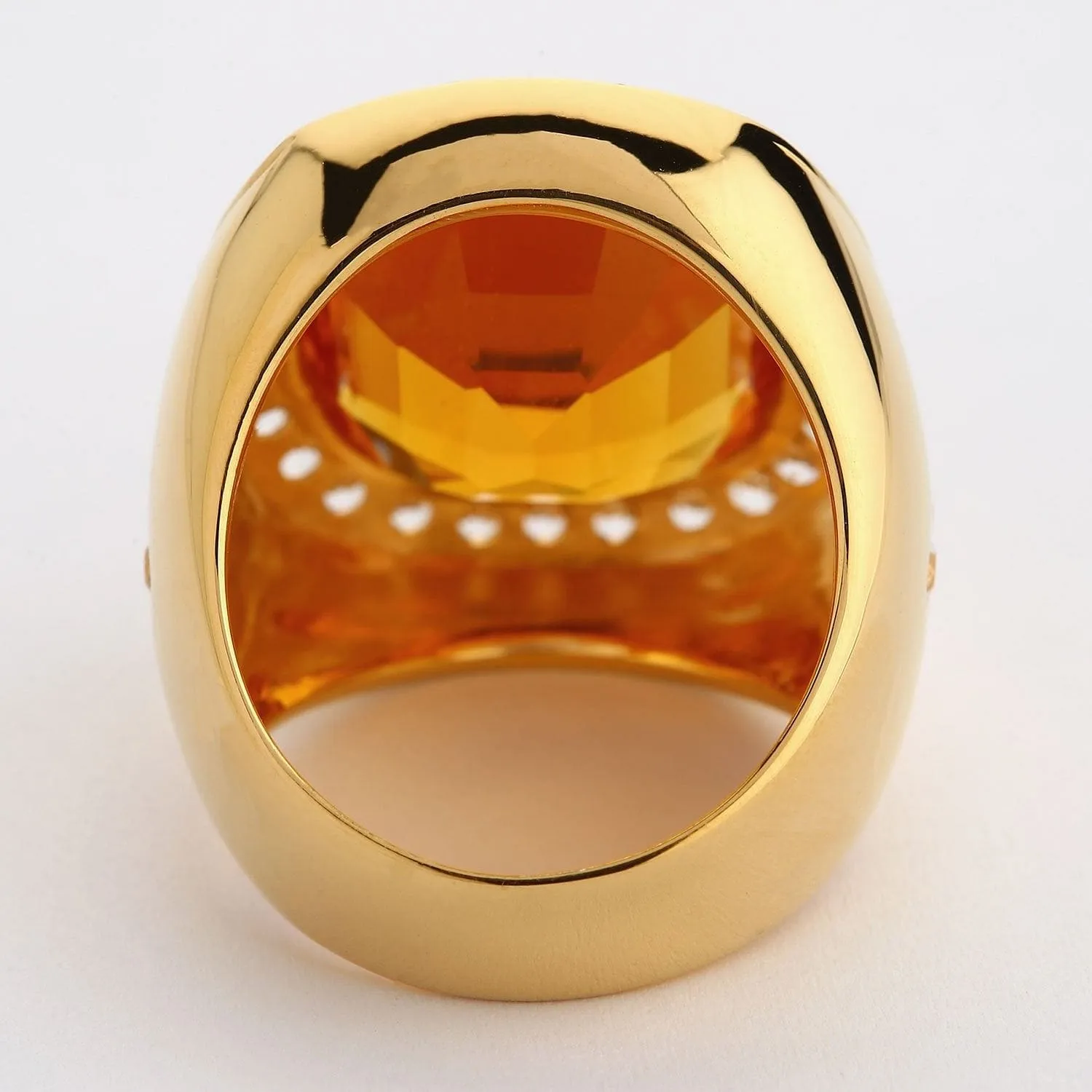 Huge Yellow Gold Mens Citrine Ring