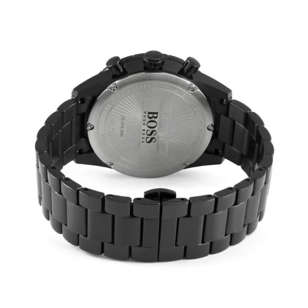 HUGO BOSS Aero Black Stainless Steel Black Dial Chronograph Quartz Watch for Gents - 1513771