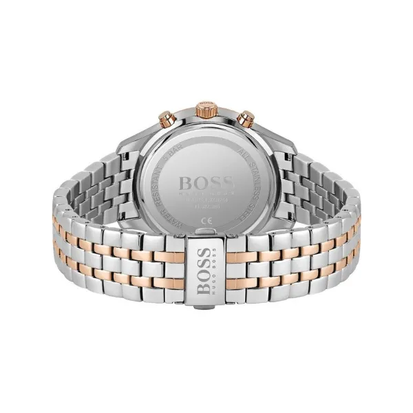 HUGO BOSS Associate Two-tone Stainless Steel Black Dial Chronograph Quartz Watch for Gents - 1513840