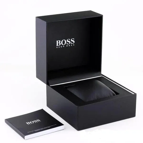 HUGO BOSS Attitude Grey Leather Strap Grey Dial Chronograph Quartz Watch for Gents - 1513658