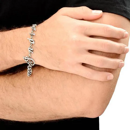 Indian Script Curb Link Bracelet