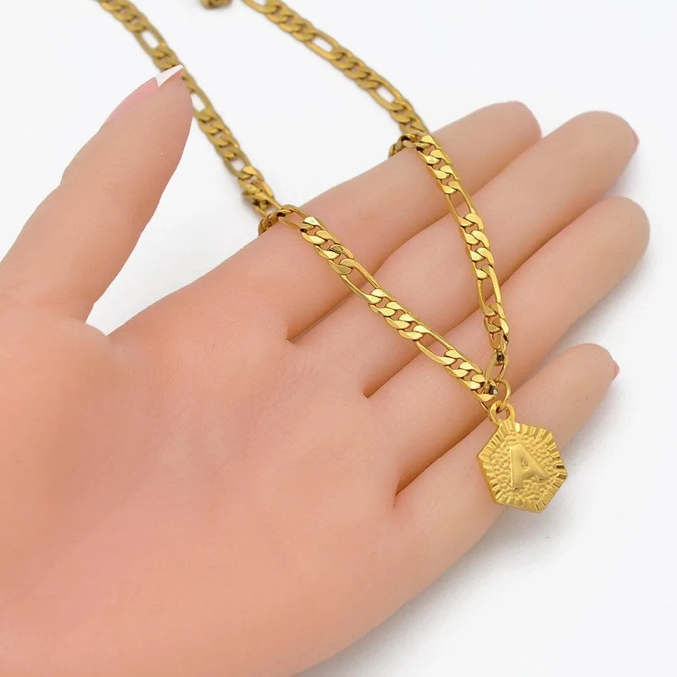 Initial choker 18K gold plated
