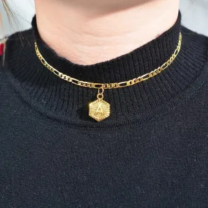 Initial choker 18K gold plated