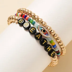 Inspirational Beaded Stretch Bracelet Set