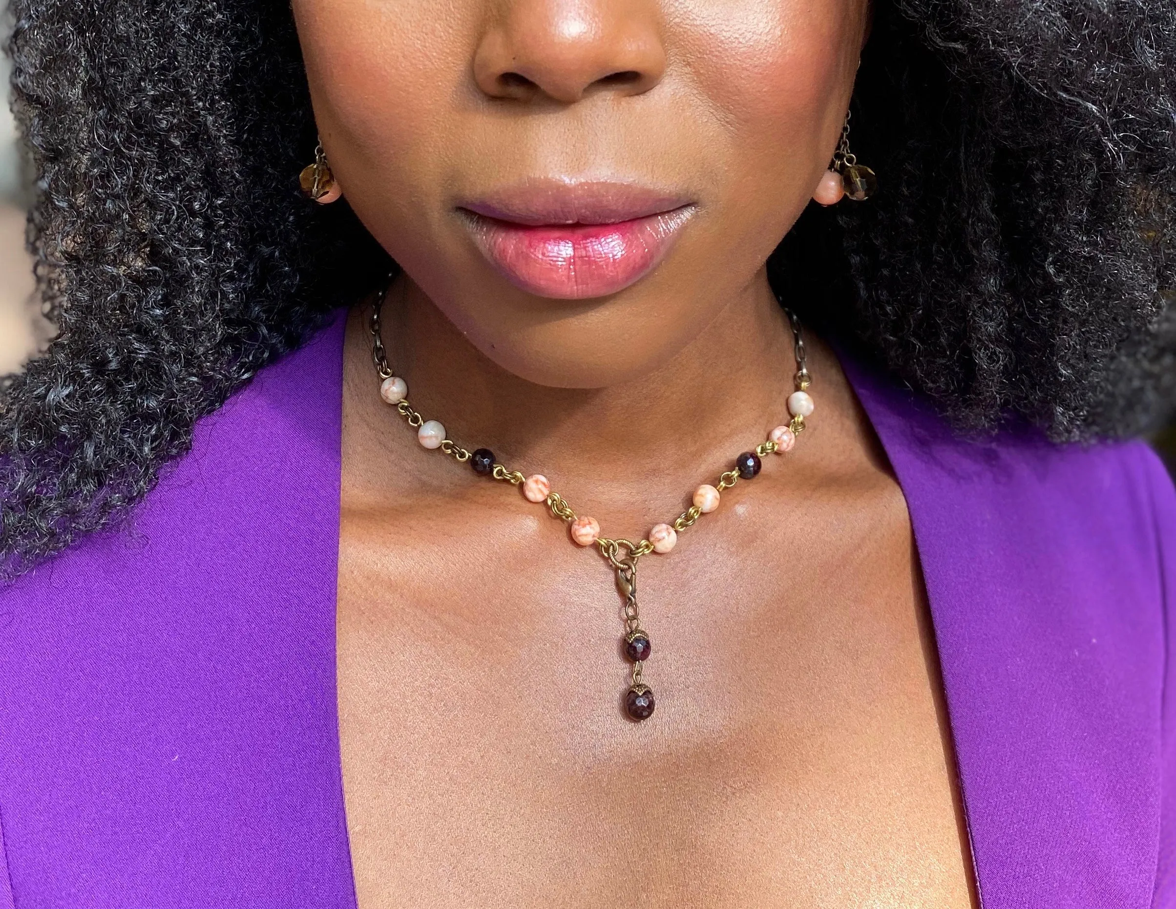 Interchangeable Purple Garnet Necklace