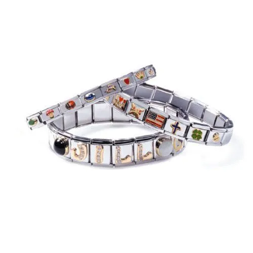 Italian 9mm Link Charm for December Birthstone Charm Link Bracelet