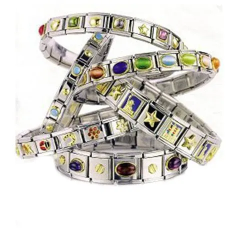 Italian 9mm Link Charm for December Birthstone Charm Link Bracelet