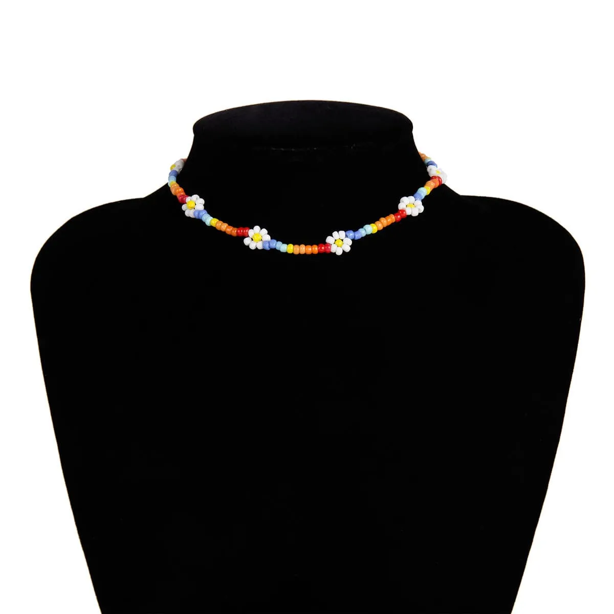 Jewel-Tone Howlite & 18K Gold-Plated Floral Station Choker Necklace