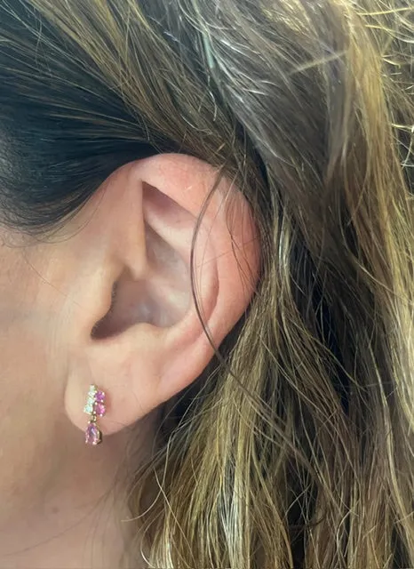Kasmira Climber Drop Stud Earrings