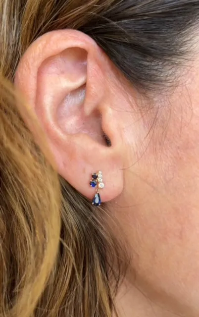 Kasmira Climber Drop Stud Earrings