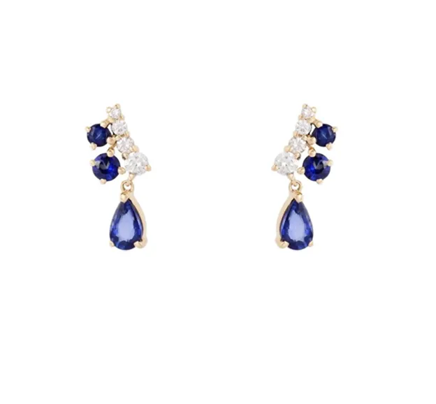 Kasmira Climber Drop Stud Earrings