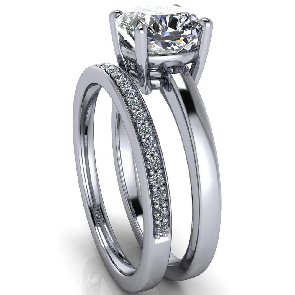 Keegan Cushion Center Stone 4 Prong Engagement Ring