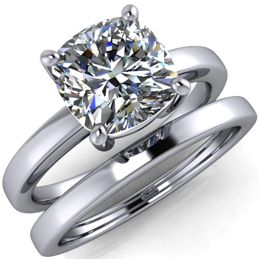 Keegan Cushion Center Stone 4 Prong Engagement Ring